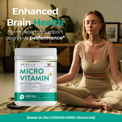 Dr Brad Stanfield MicroVitamin+ Collagen Peptides + Creatine + Hyaluronic Acid (30 Servings, Mixed Berry)