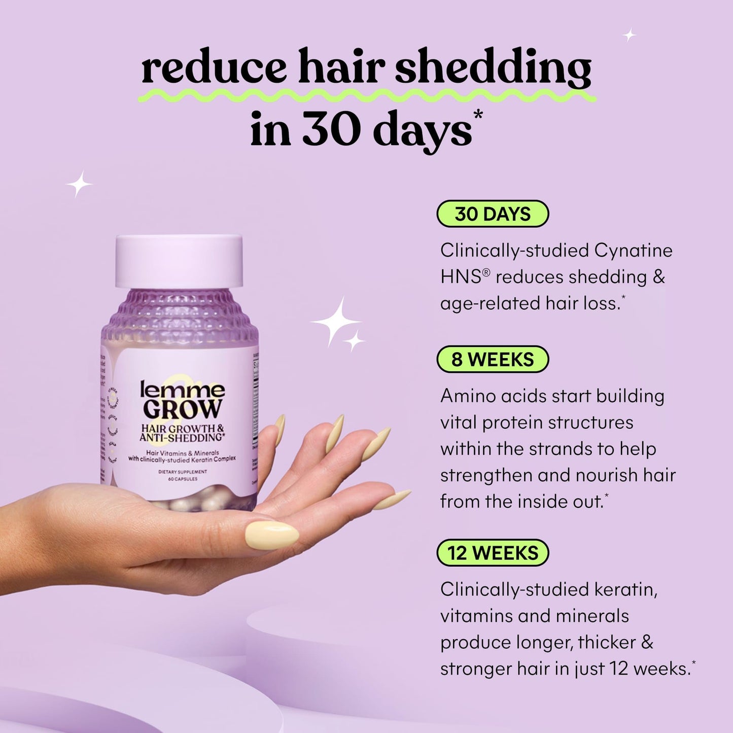 Lemme Grow Hair Supplement for Women | Keratin Complex for Thicker Hair