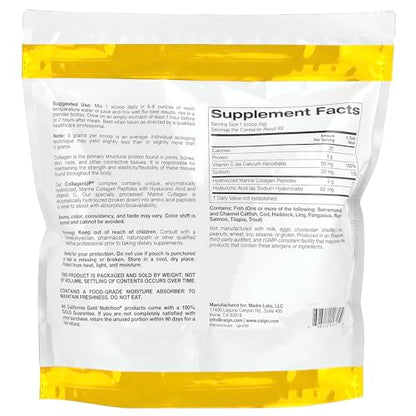 California Gold Nutrition CollagenUP® — Marine Collagen Peptides with Hyaluronic Acid & Vitamin C, Unflavored, 464 g