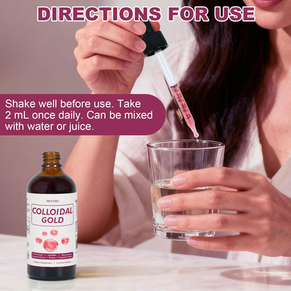 Colloidal Gold 100ppm – 24K Nano-Gold, Natural Electrolyte, 4 oz