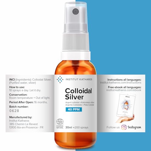 Premium Colloidal Silver Spray 40 PPM - 1 oz | 100% Natural | Includes Free E-book | Lab Certified