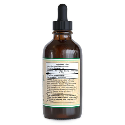 Colloidal Silver Liquid 20 PPM - 4 Fl Oz | Double Wood Supplements