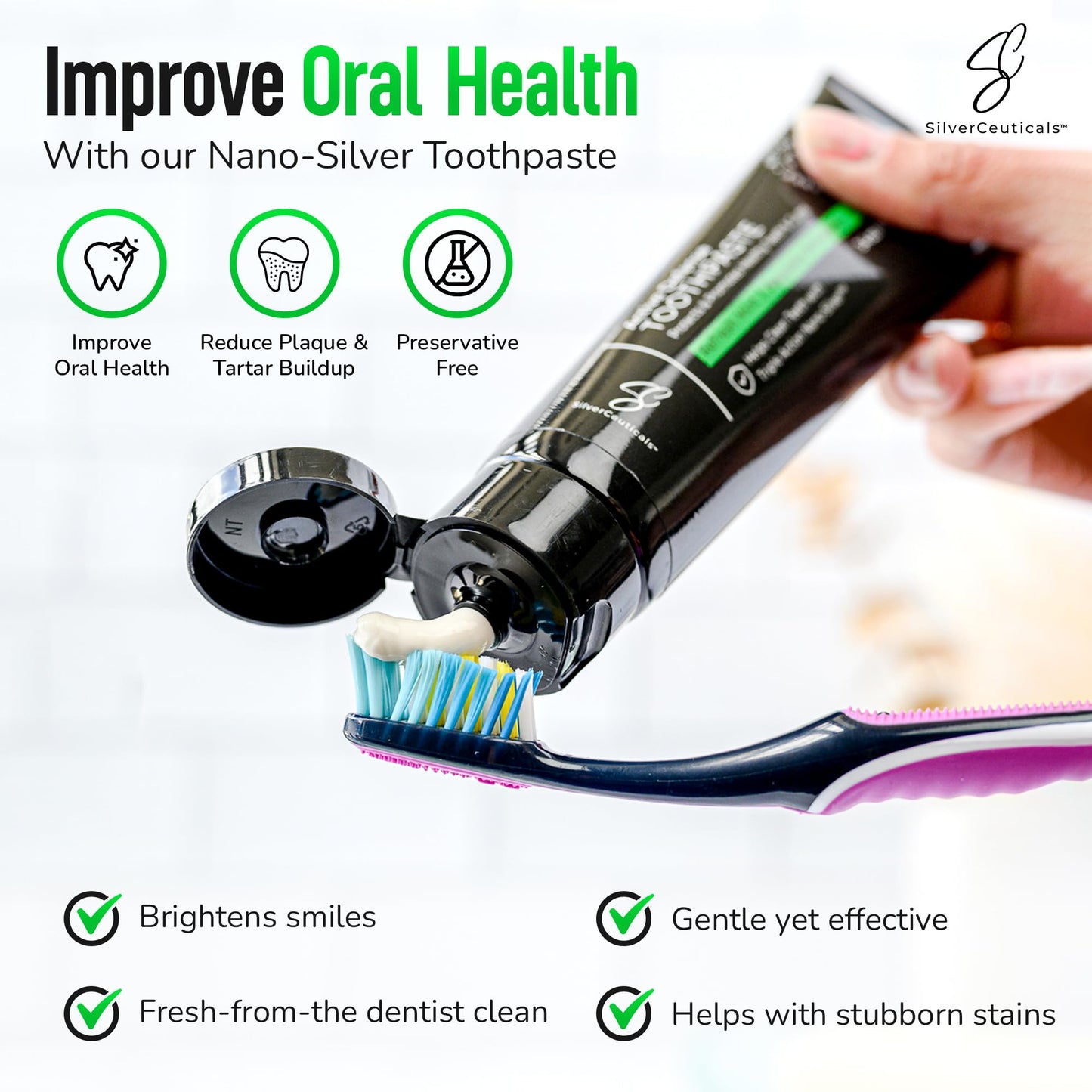 Colloidal Silver Toothpaste with Coral Calcium & Xylitol - Refresh Mint 3.4oz