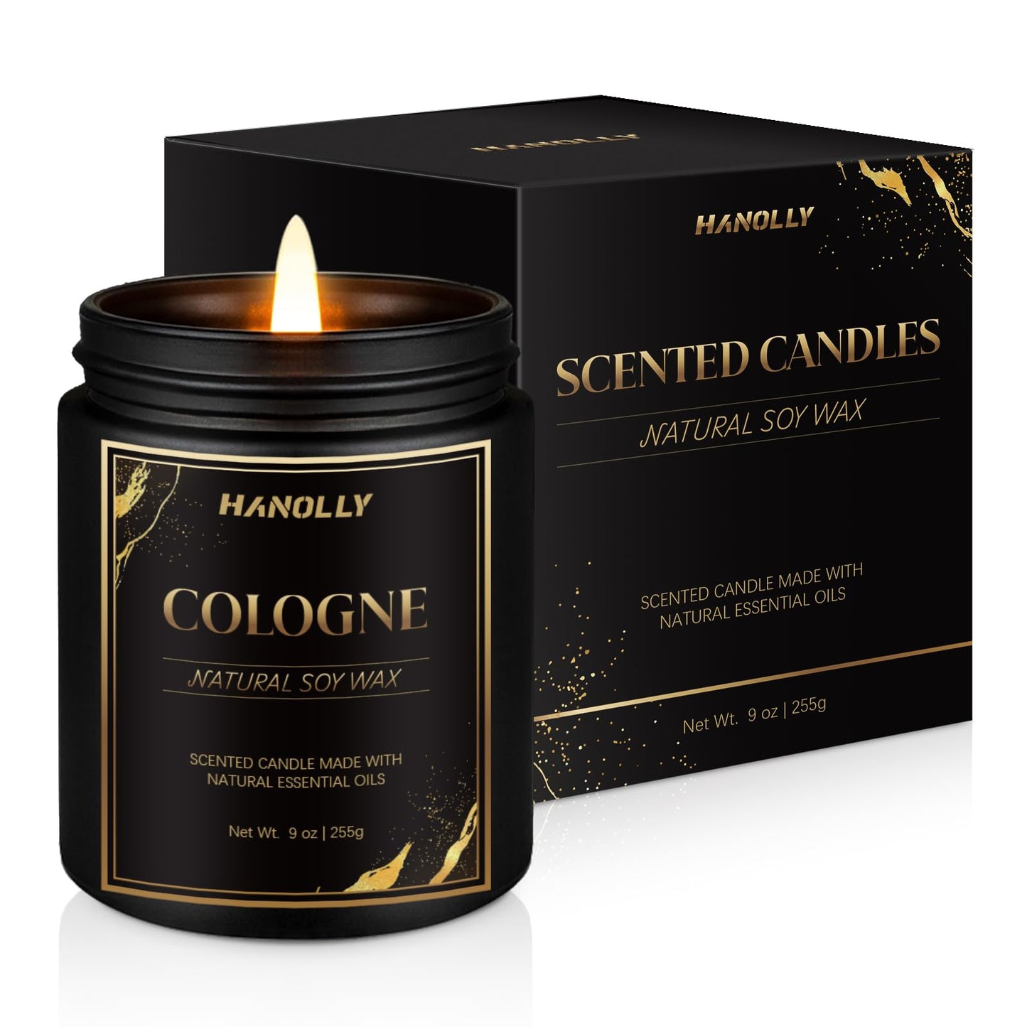 Cologne Candle - 9 oz Soy Wax Scented Candle for Men | Masculine Aromatherapy Gift