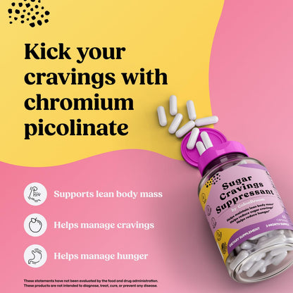 ColonBroom Chromium Picolinate 200mcg - Colon Broom Anti Sugar Craving Suppressant - 60 Capsules, Vegan, Gluten Free, Non-GMO