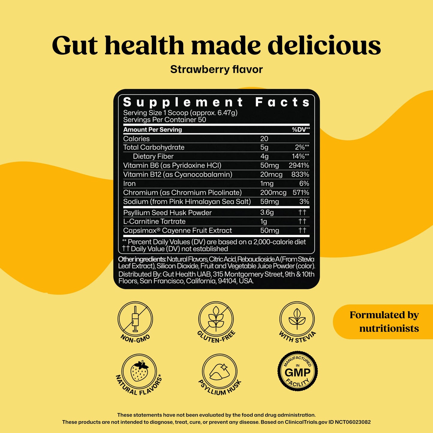 ColonBroom Premium Weight Management Supplement (Strawberry) - Psyllium Husk Fiber Powder Drink - Gluten Free, Non-GMO, 100 Servings