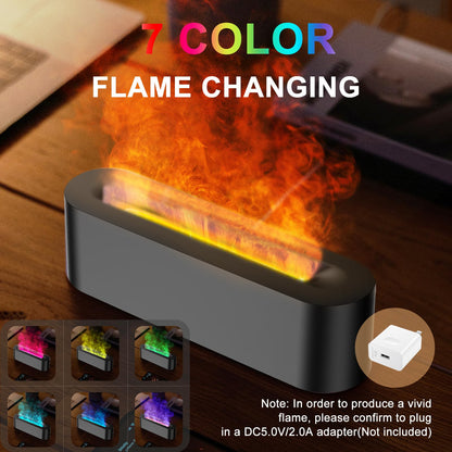 Colorful Flame Fire Diffuser Humidifier – 7-Color LED Oil Diffuser (150ml, Ultra-Quiet, Auto-Off)