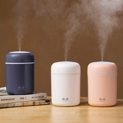 Colorful Mini USB Humidifier with Aroma Diffuser - 2 Mist Modes (Pink)