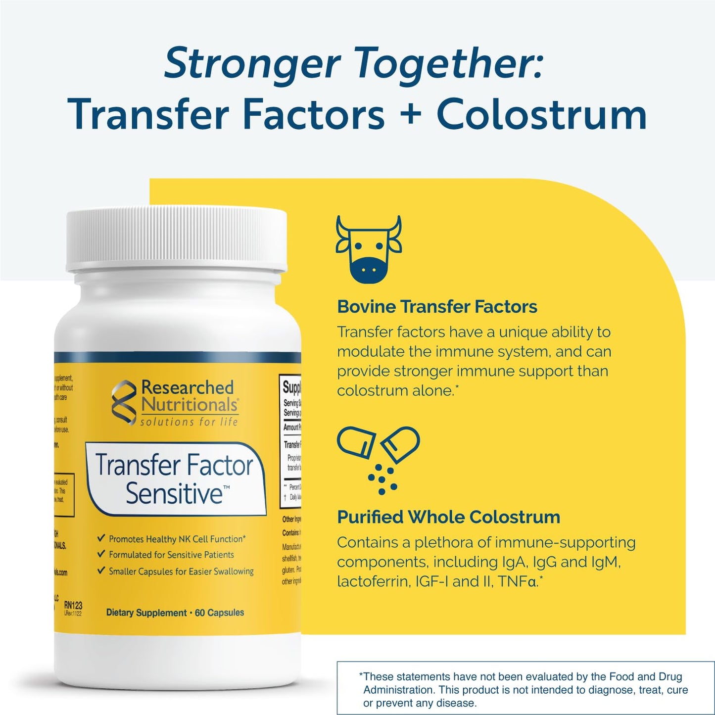 Researched Nutritionals Transfer Factor Sensitive - Immune Support Capsules (60)