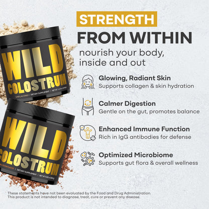 Colostrum Powder Unflavored – 120g, Grass-Fed Bovine Colostrum for Immune, Gut & Energy Support