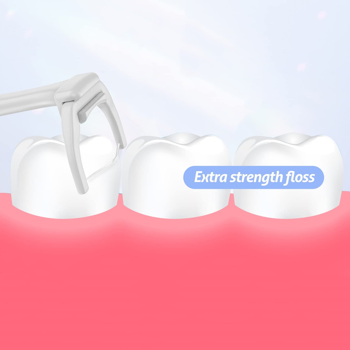 Dental Floss Picks Kit – 3 Handles & 360 Refills | Extra Strength