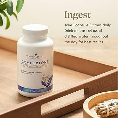 Young Living ComforTone Capsules - Natural Digestive Support with Cascara Sagrada, Psyllium, Ginger & Tarragon (150 Capsules)