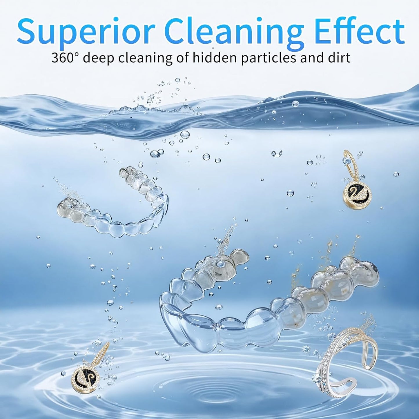 Ultrasonic Retainer Cleaner 42kHz | 250ml UV Cleaning Pod