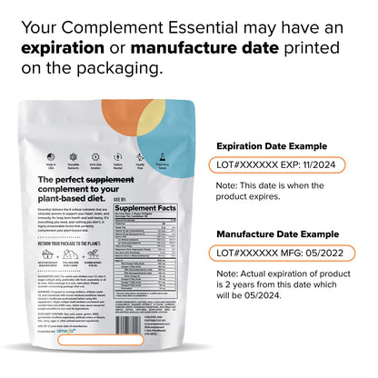 Complement Essential Vegan Multivitamin for Men & Women | Omega-3 DHA/EPA, D3 & K2