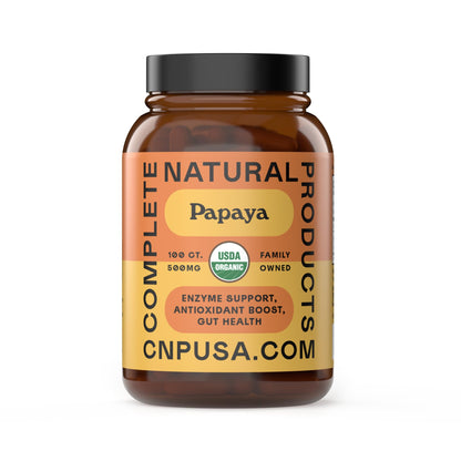 Complete Natural Organic Papaya Enzymes & Papain Capsules – 500mg, 100 Pills