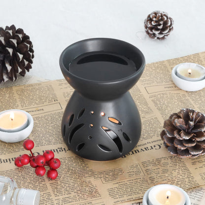 ComSaf 2-Pack Essential Oil Burner – Ceramic Wax Melt Diffusers, Black