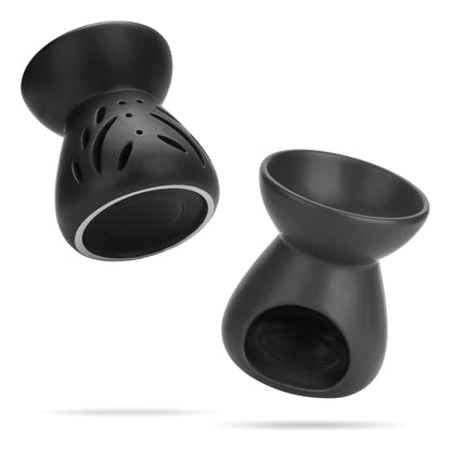 ComSaf 2-Pack Essential Oil Burner – Ceramic Wax Melt Diffusers, Black