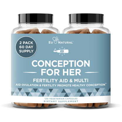Conception Fertility Supplements for Women – Ovulation Support, Hormonal Balance, Regular Cycles – Prenatal Vitamin with Myo-Inositol, Folate, Vitex