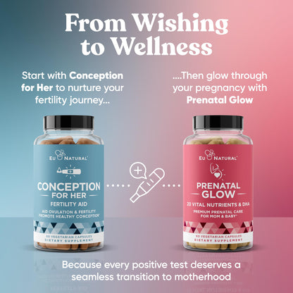 Conception Fertility Supplements for Women – Ovulation Support, Hormonal Balance, Regular Cycles – Prenatal Vitamin with Myo-Inositol, Folate, Vitex
