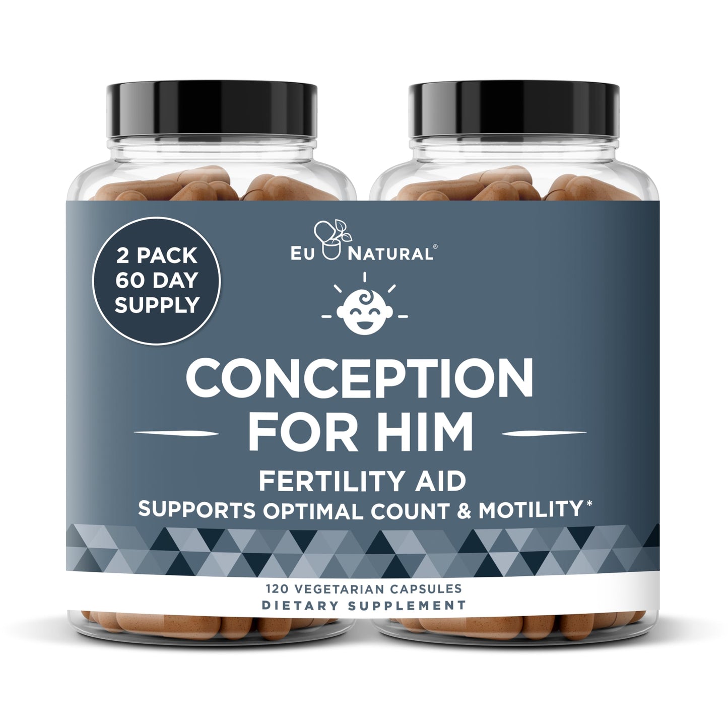 Conception For Him – Men’s Fertility Supplements (Ashwagandha, Folate, Zinc, Magnesium) – 120 Veg Soft Capsules