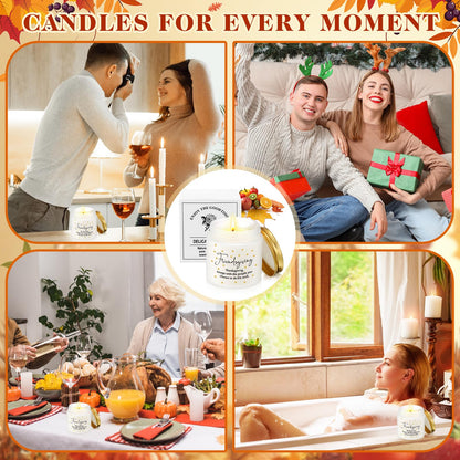 Conelist 6-Piece Thanksgiving Candles Set | 3.5oz Soy Wax Pumpkin-Scented Glass Jars