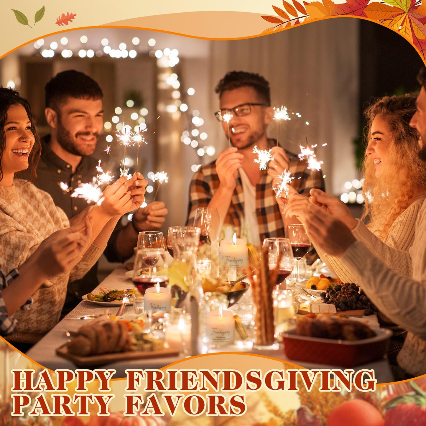 Conelist 3-Piece Thanksgiving Candles Set - 3.5 oz Soy Wax Glass Jars, Pumpkin Scented