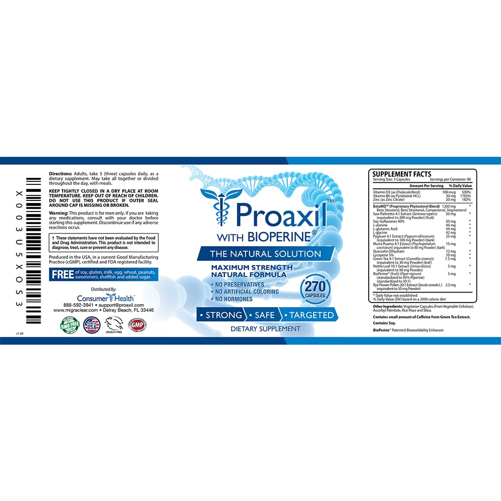 Consumer Health Proaxil – 270 Capsules for Prostate Health