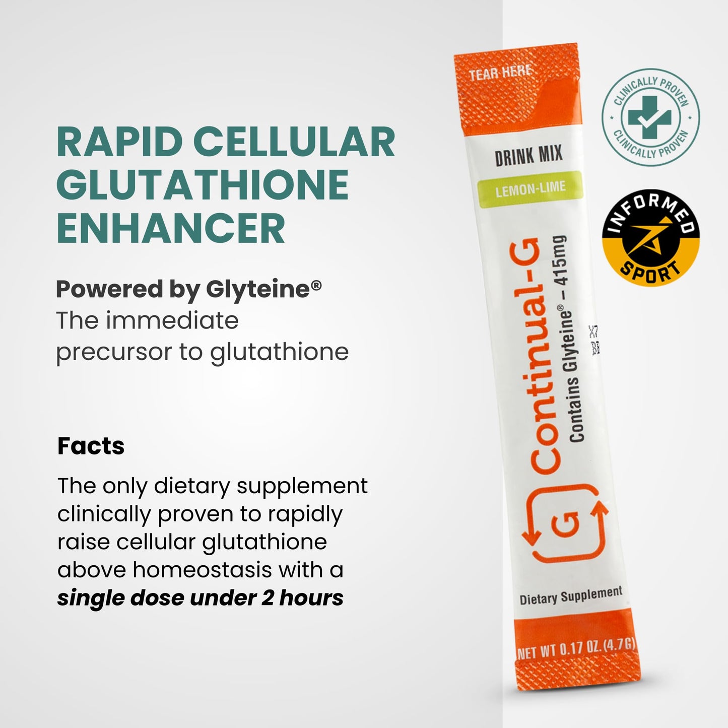 CONTINUAL G Powder - Clinically Proven Glutathione Precursor with Glyteine & Sunfiber