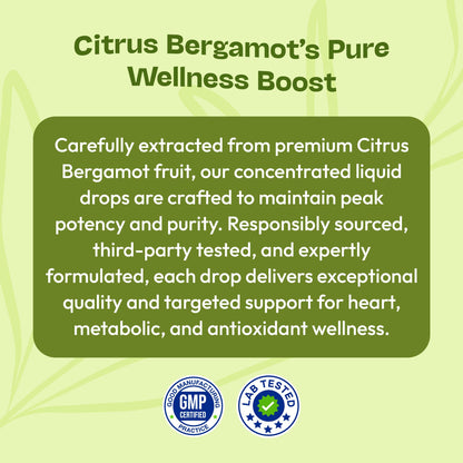 Citrus Bergamot Extract 25:1 Liquid Drops – Vegan & Gluten-Free | Heart Wellness & Metabolic Support