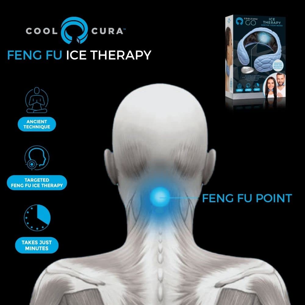 CoolCura GO Ice Therapy Device – Feng Fu Neck Wrap for Stress & Headache Relief
