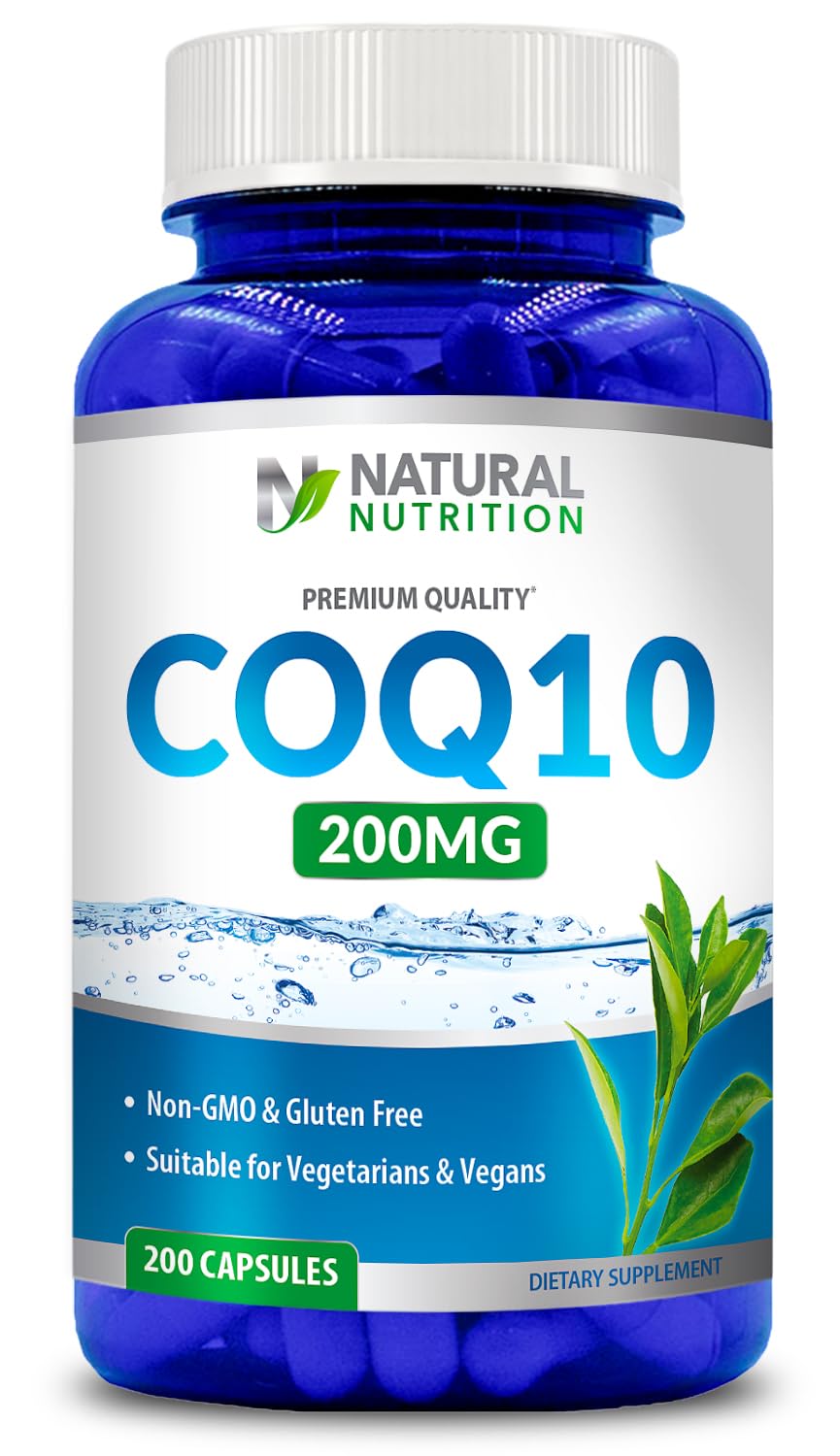 Generic Natural CoQ10 200mg – 200 Capsules, Quick Absorption | Gluten Free & Non-GMO