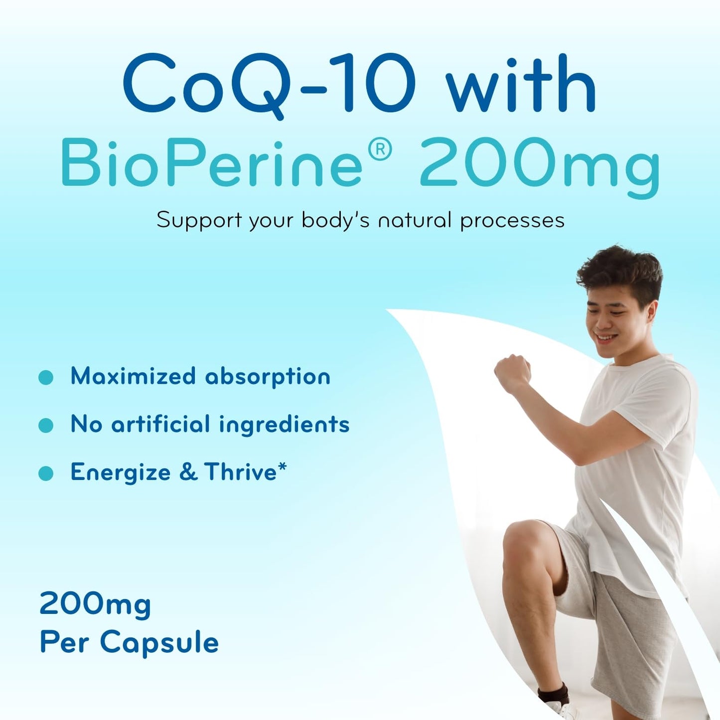CoQ10 200mg with BioPerine – Enhanced Absorption CoQ10 200mg (200 Servings)