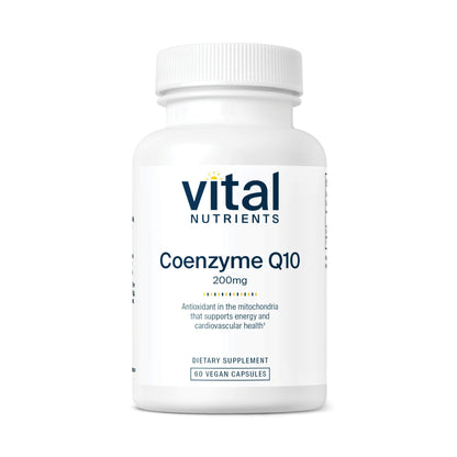 Vital Nutrients CoQ10 200mg – Vegan CoQ10 for Heart Health & Energy | Gluten, Dairy & Soy Free | 60 Capsules