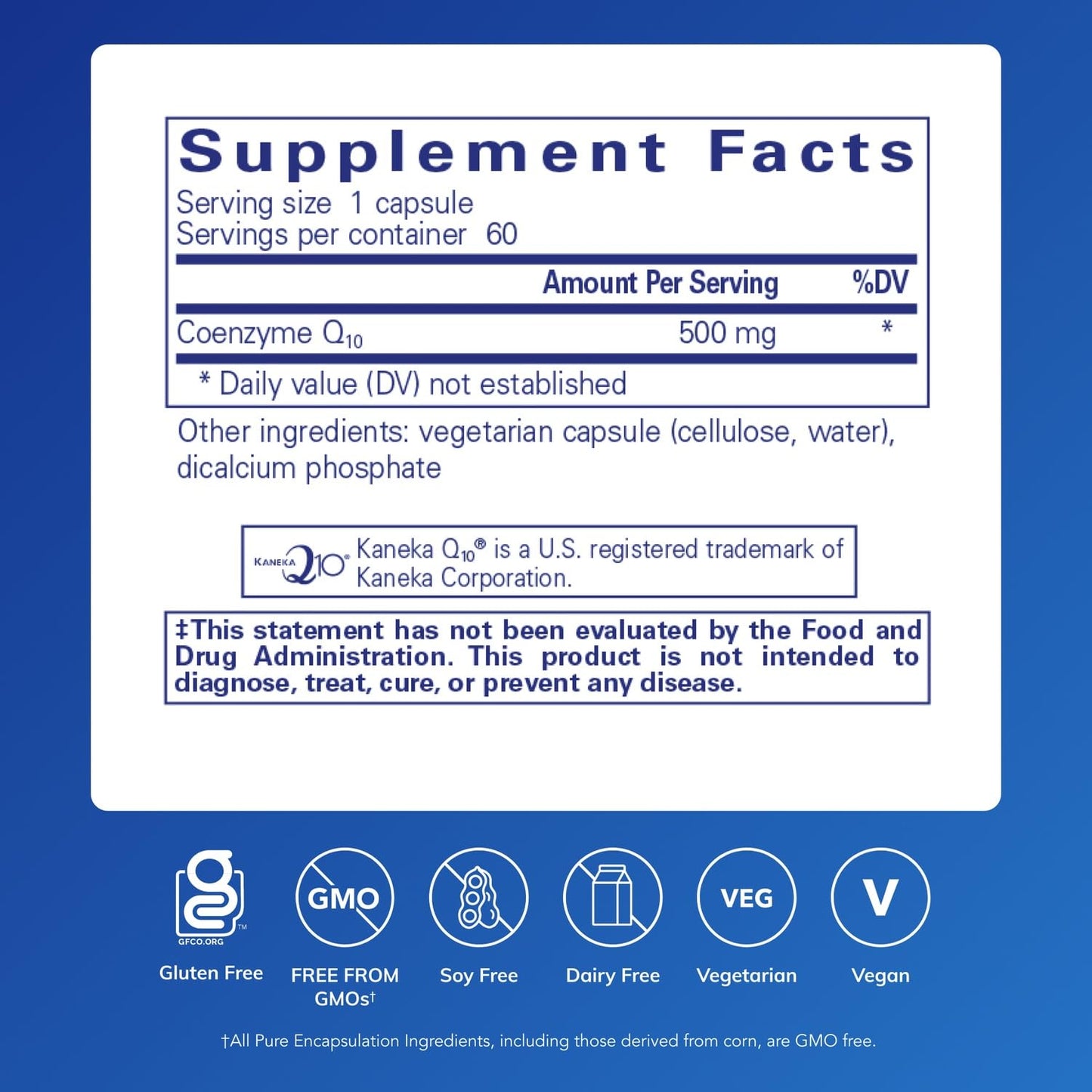 Pure Encapsulations CoQ10 500 mg — Energy, Brain & Cardiovascular Support | 60 Capsules