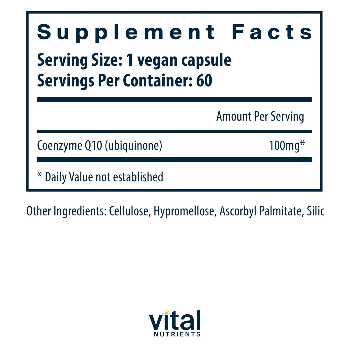 Vital Nutrients CoQ10 100mg – Vegan CoQ10 Supplement | Heart Health & Energy