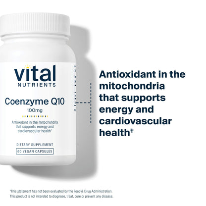Vital Nutrients CoQ10 100mg – Vegan CoQ10 Supplement | Heart Health & Energy