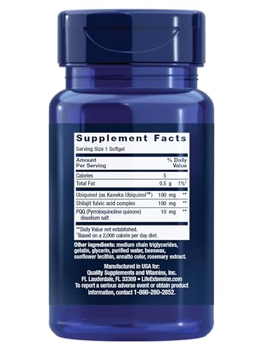 Life Extension Super Ubiquinol CoQ10 with PQQ – 100 mg CoQ10, Heart Health, Maximum Absorption, Non-GMO, Gluten-Free, 30 Softgels