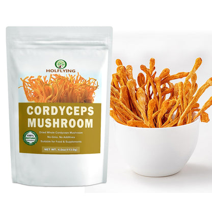 Dried Whole Cordyceps Mushroom - 4 oz | Immunity, Energy & Vegan Recipes