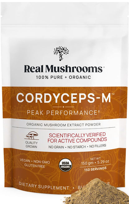 Cordyceps Mushroom Powder - Real Mushroom, Organic, Vegan & Non-GMO | 150 Servings