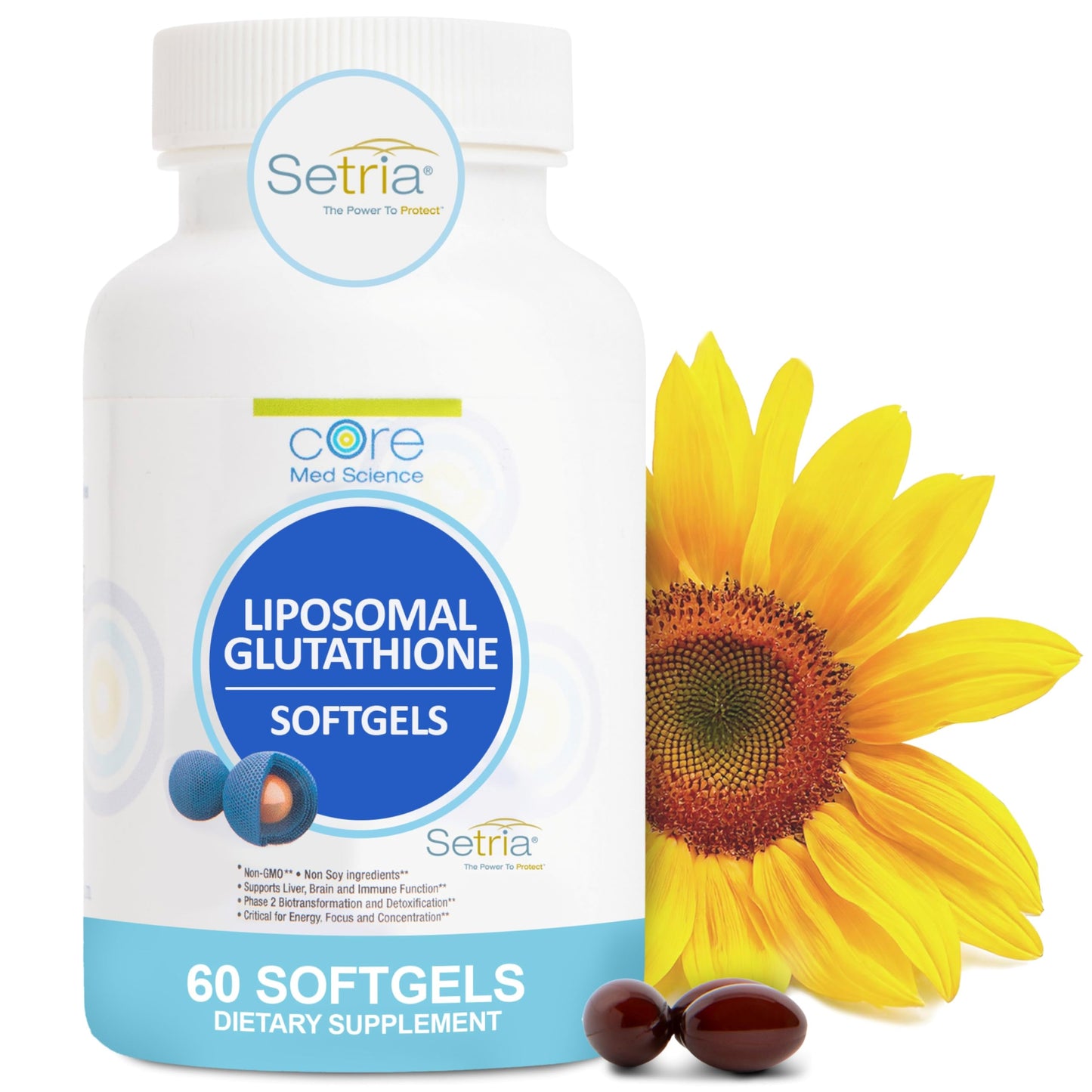 Core Med Science Liposomal Glutathione Supplement – 500mg, 60 Softgels