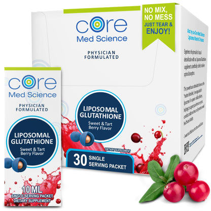 Core Med Science Liposomal Glutathione - Sweet & Tart Berry, 30 Sachets