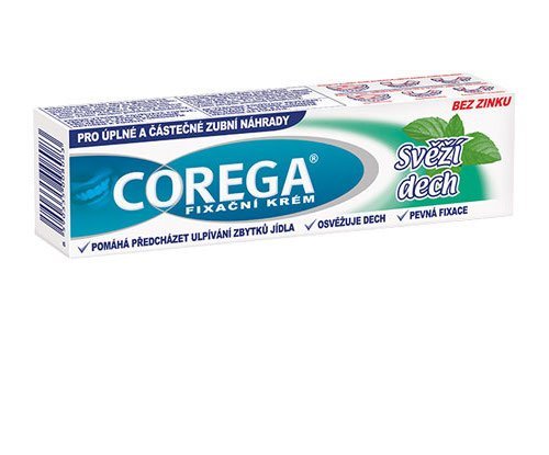 Corega Fresh Mint Denture Adhesive Cream – 3-Way Hold, Zinc-Free