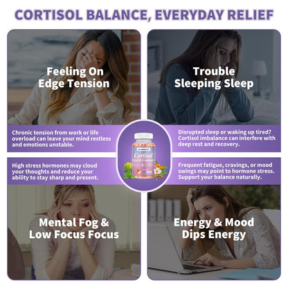 Cortisol Gummies for Women & Men – Vegan, Sugar-Free | Relaxation & Sleep