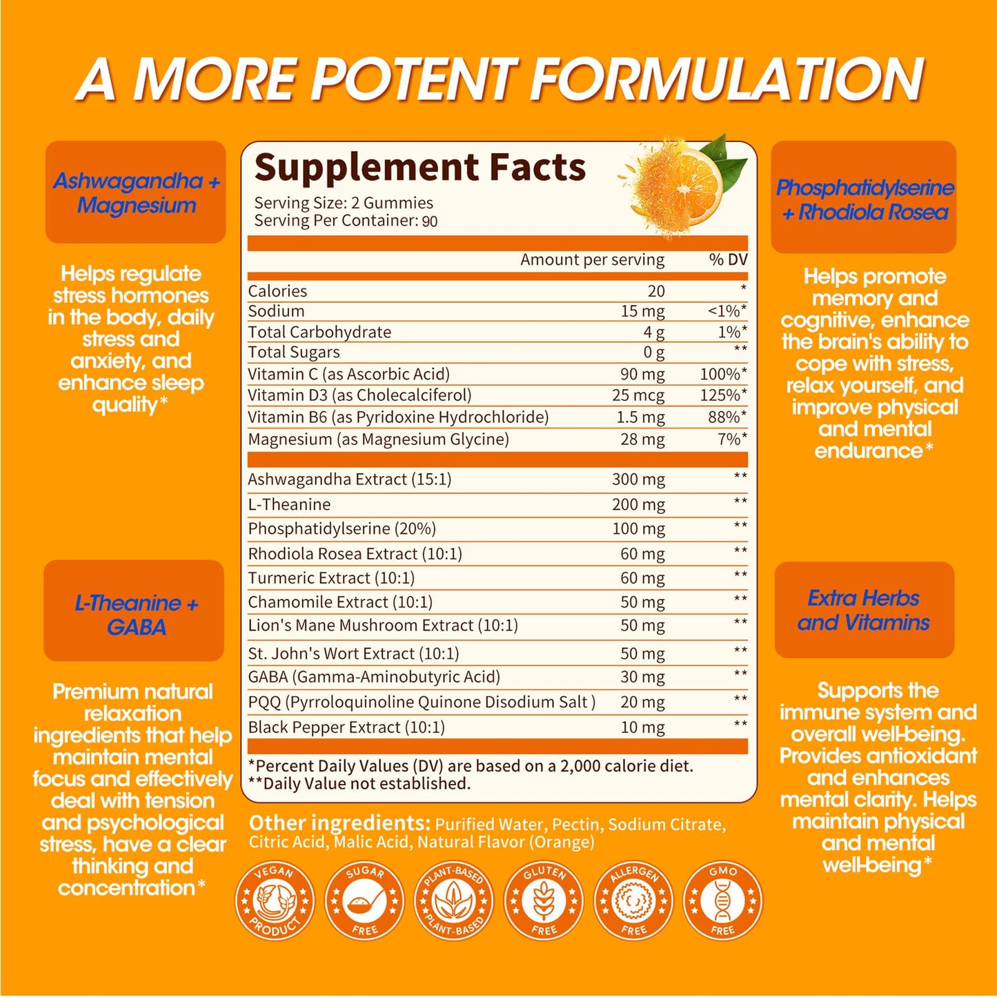 Cortisol Gummies 15-in-1 for Mood, Sleep & Focus – Vegan 180-Count