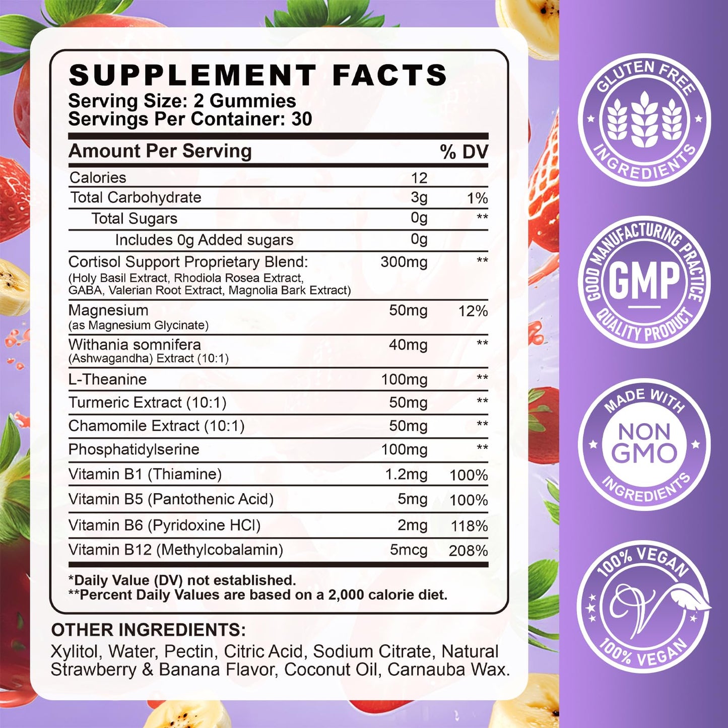 Cortisol Gummies for Women & Men – Vegan, Sugar-Free | Relaxation & Sleep
