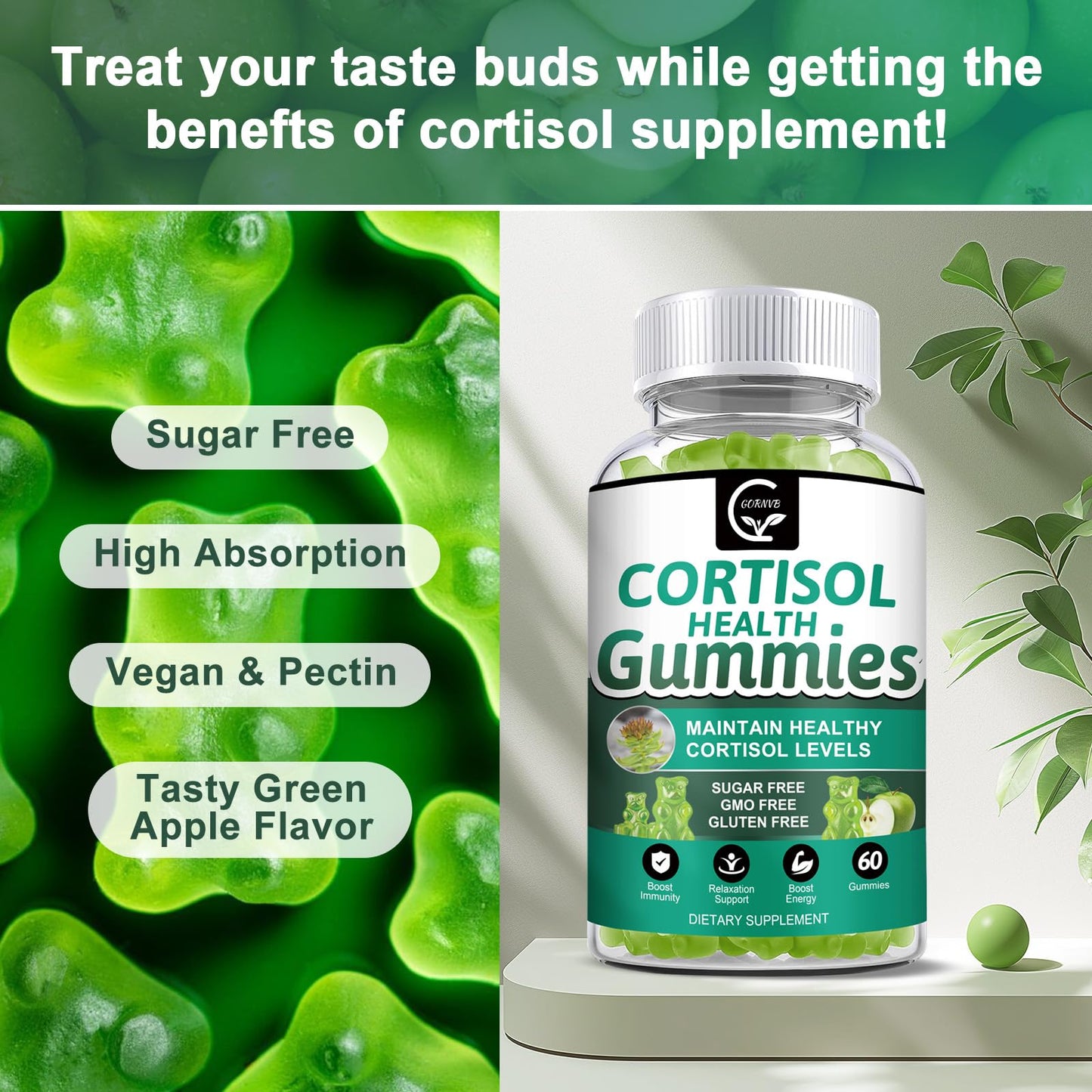 Sugar-Free Cortisol Gummies | 9-in-1 Stress Support for Women