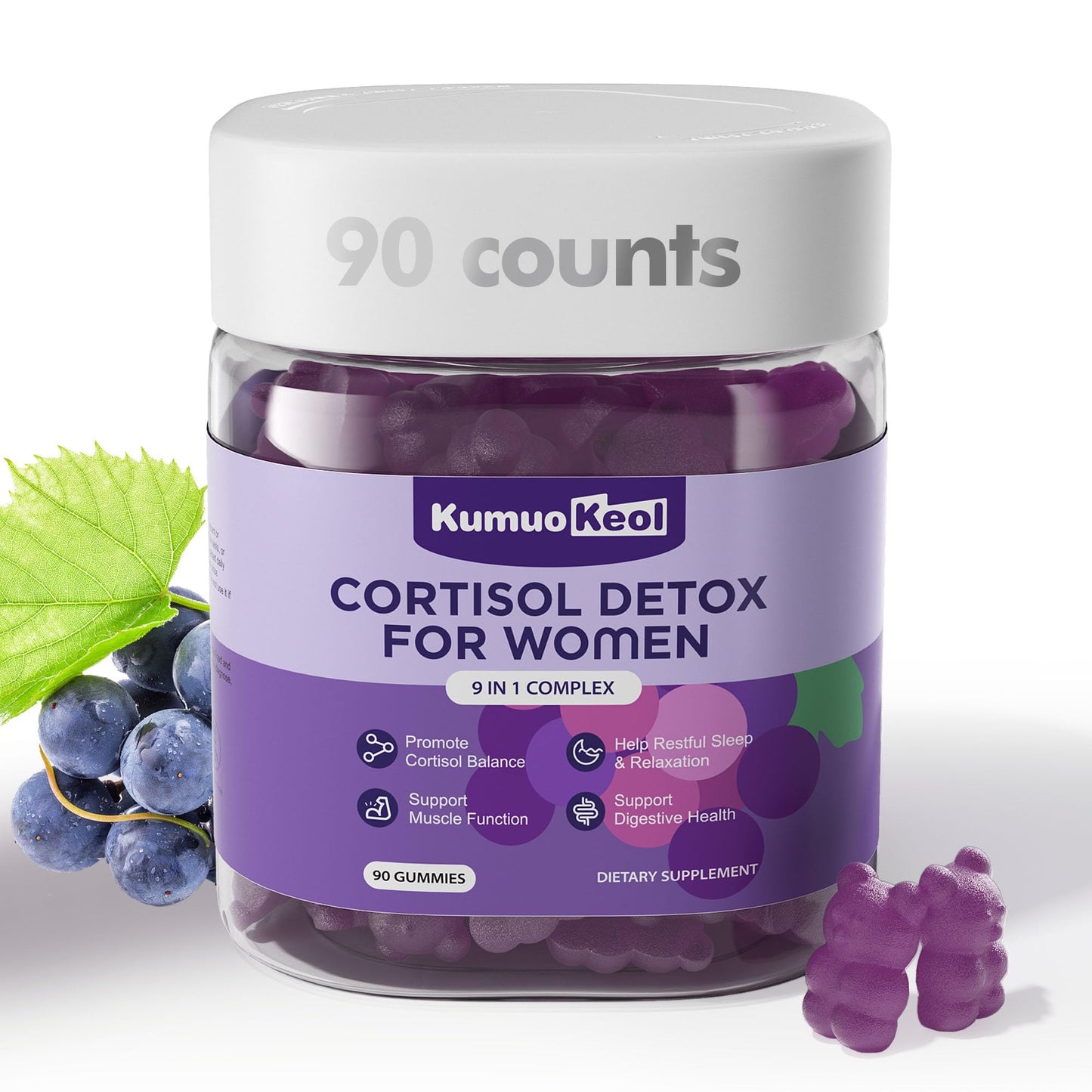 Cortisol Supplements for Women - Stress Relief Gummies, 90 Count