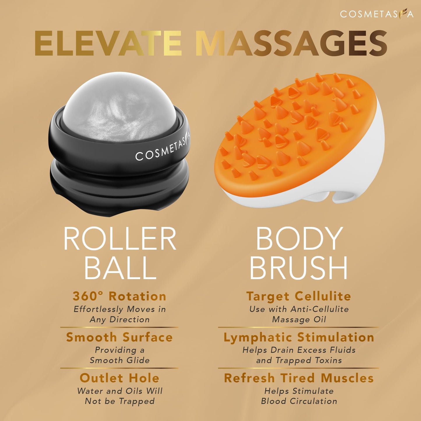 Cosmetasa Body Massage Oil Therapy Kit – Arnica & Lavender Oil | Anti-Cellulite & Spa Gift Set
