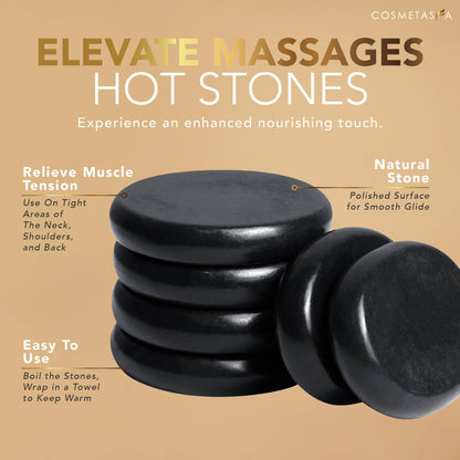 Cosmetasa Lavender Massage Oil with Hot Stones – Spa-Quality, Natural & Cruelty-Free (8.8 oz)