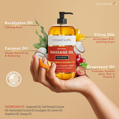 Cosmetasa Massage Oil Spa Gift Set for Women – Lavender, Arnica & Citrus Oils